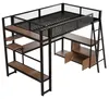 Lit superposé gaming 140 x 200 cm en métal, avec bureau, Voir les images du produit 12