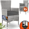 CASARIA® Gartenstühle 2er Set Polyrattan Stapelbar mit Produktbild-Vorschau 1
