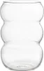 A clear glass vase with a unique, bulbous shape. Podgląd zdjęcia produktu