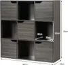 A 3x3 cube storage unit with dimensions indicated. Náhľad obrázku produktu