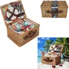 HowHomely cestino da picnic per 4 persone set di piatti Anteprima dell’immagine prodotto 9