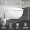 LuxeBath WC sospeso senza bordo, bianco, lungo, scarico Anteprima dell’immagine prodotto 2