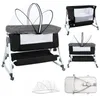 Babybett 6-stufig verstellbares Beistellbett mit Rollen &  Produktbild-Vorschau 2