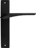 A black door handle with a long backplate, shown against a white background. Produktbild-Vorschau