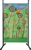 A decorative screen with a painting of flowers and a butterfly. Produktbild-Vorschau