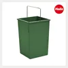 A green trash can with a metal handle against a white background. Podgląd zdjęcia produktu