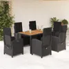 The Living Store 7-tlg. Garten-Essgruppe mit Kissen Schwarz Produktbild-Vorschau 1