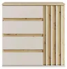 Garderoben Set in Eiche mit Beige, Lamellen-Design, Produktbild-Vorschau 3