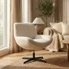 Sessel drehbar elegant aus Bouclé-Stoff fürs Wohnzimmer Produktbild-Vorschau 2