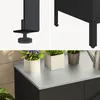 Close-up views of an outdoor cabinet's adjustable feet and its top surface with potted plants. Produktbild-Vorschau