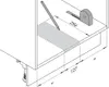 An illustration showing how to measure and mark a surface for installation. Produktbild-Vorschau