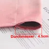 A close-up view of a pink fabric with text overlay indicating a measurement. Produktbild-Vorschau