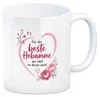 Kaffeebecher Hebamme - Kaffeetasse mit Blumenherz Tasse Mit Produktbild-Vorschau 1