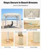VEVOR Cabana da spiaggia, tenda da spiaggia 2,4 x 2,4 m con Anteprima dell’immagine prodotto 3