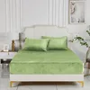 Froté napínacie prestieradlo 140x200 cm zelené teplé Náhľad obrázku produktu 2