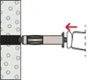 An illustration showing how to install a wall anchor. Produktbild-Vorschau