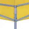 Close-up view of the corner joint and fabric of a yellow party tent. Podgląd zdjęcia produktu