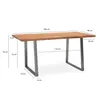 Tavolo da pranzo rettangolare da 180 cm in legno massello Anteprima dell’immagine prodotto 3