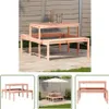 The Living Store Picknicktisch 110x134x75 cm Massivholz Produktbild-Vorschau 1