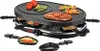 Der Unold Raclette Gourmet ist ein schwarzer Elektrogrill mit Antihaftbeschichtung, auf dem Gemüse,  Produktbild-Vorschau
