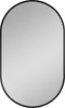 A studio shot of an oval mirror with a black frame. Produktbild-Vorschau