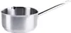 A stainless steel saucepan with a long handle is shown against a white background. Voir les images du produit