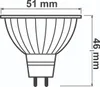 A technical drawing of a light bulb with dimensions indicated. Produktbild-Vorschau