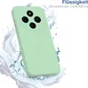 A light green smartphone case is shown with water splashing around it, suggesting water resistance. Produktbild-Vorschau
