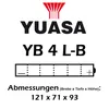 Batteries YUASA YB4L-B 4 AH Voir les images du produit 2