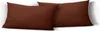 2er Pack Kissenbezug Kissenhülle 40x80 cm braun Uni Jersey Produktbild-Vorschau 1