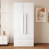 Flieks Armoire penderie avec 2 tiroirs et 2 portes, armoire Voir les images du produit 3