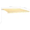 Markise Manuell Einziehbar mit LED 400x350 cm Gelb & Weiß Produktbild-Vorschau 7
