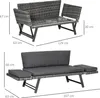 Polyrattan Gartensofa 2 Sitzer Gartenm?bel Loungesofa Produktbild-Vorschau 5