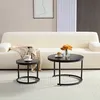 Home Heaven® Couchtisch Rund Schwarz 2er Set - Runder Couch Produktbild-Vorschau 9