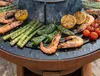 Runder Grill mit runder Stahlplatte und Rost Produktbild-Vorschau 7