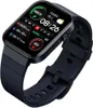A smartwatch with a black casing and dark blue strap, displaying various health and time-related information on its screen. Náhled obrázku produktu