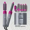 A product image showcasing a hair styling tool with multiple attachments and a close-up of its controls. Produktbild-Vorschau
