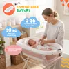 Baignoire pour bébé moovkee avec support, 80 cm, rose, Voir les images du produit 2