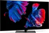 A television screen displaying a vibrant image of two betta fish. Produktbild-Vorschau