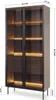 Vitrine LUMI 92 cm Eiche Dunin Riffelglas LED Schwarz Produktbild-Vorschau 7