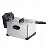 A stainless steel deep fryer with a black control panel and handle, shown from a slightly elevated side angle against a white background. Produktbild-Vorschau