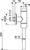 A technical drawing with dimensions of a plumbing fixture. Produktbild-Vorschau