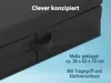 A close-up view of a folded dark gray mattress with a handle and text overlay. Produktbild-Vorschau