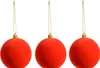 Samtkugeln 3er Set | 10cm Rot | Weihnachtskugeln zum Hängen Produktbild-Vorschau 1