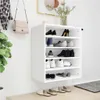vidaXL Skriňa na topánky biela 60x35x70 cm Drevo Materiál Náhľad obrázku produktu 2