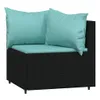 vidaXL 4-tlg. Garten-Lounge-Set mit Kissen Schwarz Poly Produktbild-Vorschau 5