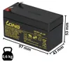 Kung Long WP1.2-12 12V 1,2Ah Batterie AGM au plomb sans Voir les images du produit 2