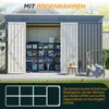 Metall Gerätehaus mit Holzunterstand Garten Brennholzlager Produktbild-Vorschau 5