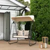 Outsunny Hollywoodschaukel Rattan 2-Sitzer Gartenschaukel Produktbild-Vorschau 2