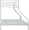 A white metal bunk bed frame shown from the side. Produktbild-Vorschau